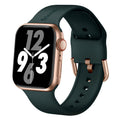 Silicone Band in Royal Green with Gold Modern Buckle - The Byron Large - Compatible with Apple Watch Size 42mm to 45mm