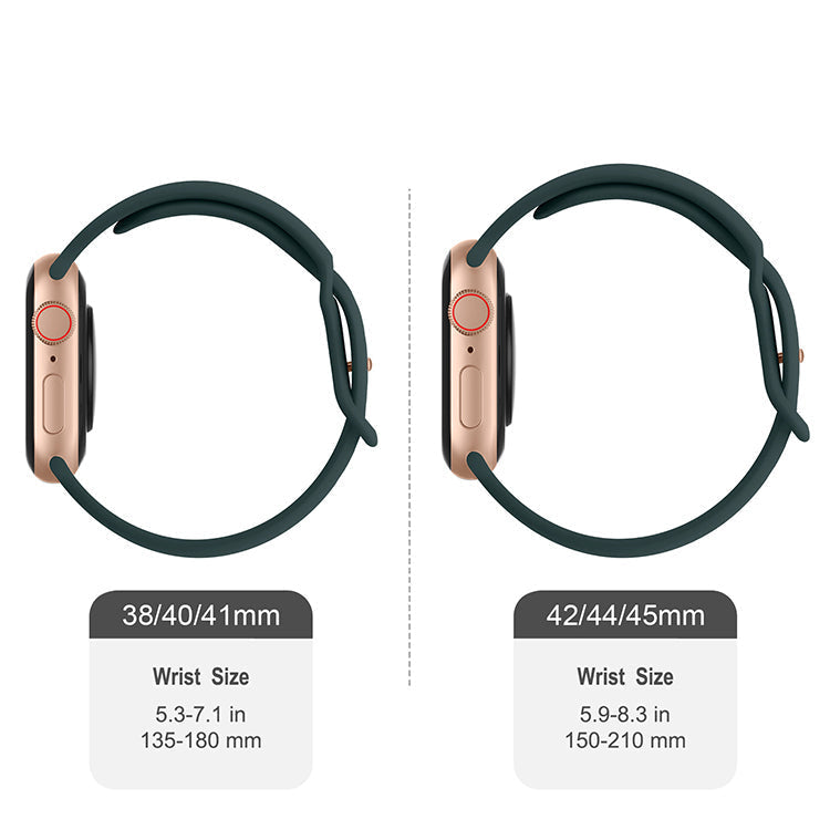 Silicone Sports Band Royal Green with Gold Pin - The Noosa Large - Compatible with Apple Watch Size 42mm to 45mm